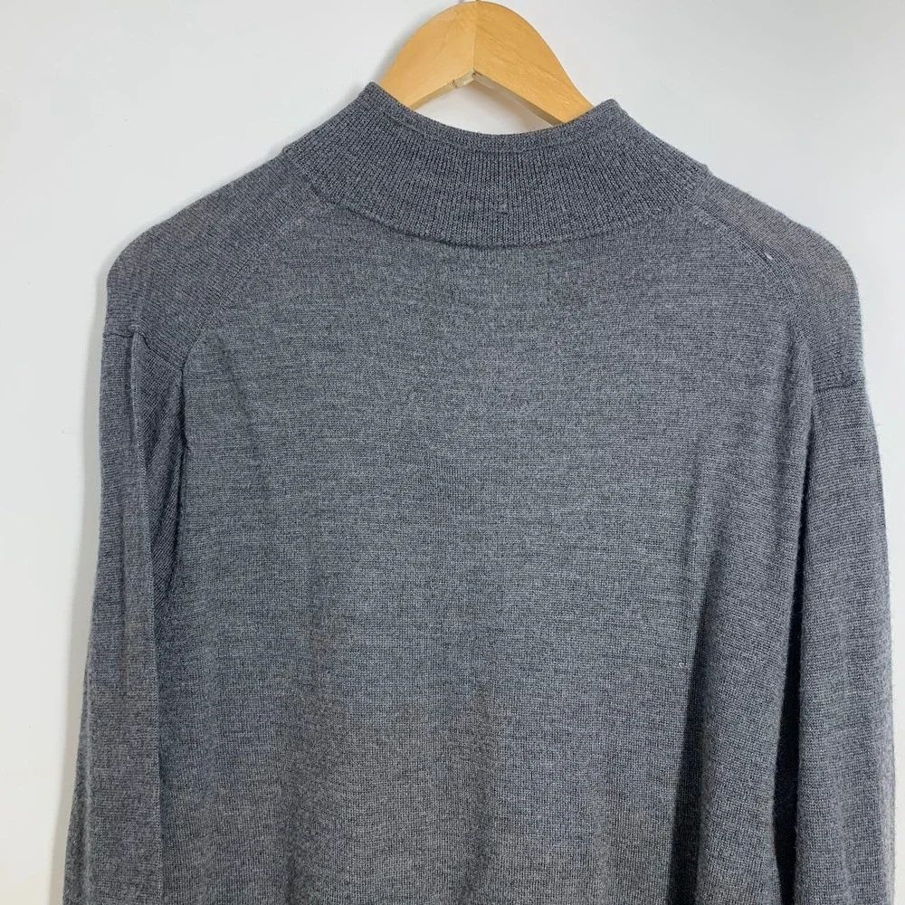 Nordstrom Mens Dark Gray Mock Neck Quarter Zip Long Sleeve Sweater‎